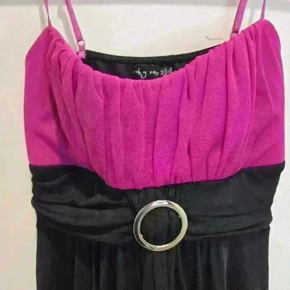 Ruby Rox Vintage Y2K Fuschia and Black Dress Women's Size M Party Cocktail Club - Picture 2 of 12